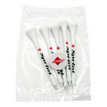 Golf Tee Poly Packet with 5 Tees & 1 Ball Marker